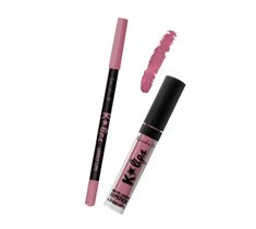 K-Lips Matte Liquid Lipstick & Lip Liner zestaw do wykonywania makijażu ust 5 Lovely Lips