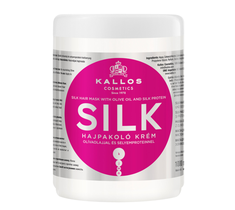 Kallos Silk Hair Mask With Olive Oil And Silk Protein Jedwabna maska do włosów z proteinami oliwy z oliwek i jedwabiu (1000 ml)