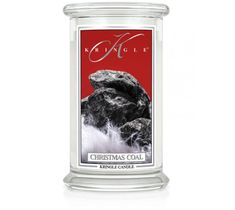 Kringle Candle duża świeca zapachowa z dwoma knotami - Christmas Coal (623 g)