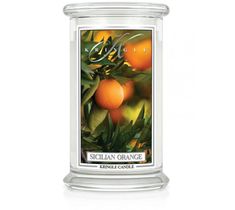 Kringle Candle duża świeca zapachowa z dwoma knotami - Sicilian Orange (623 g)