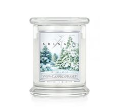 Kringle Candle średnia świeca zapachowa z dwoma knotami - Snow Capped Fraser (411 g)