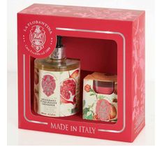 La Florentina Pomegranate zestaw mydło do rąk 500ml + świeczka zapachowa 160g
