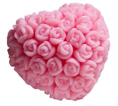 LaQ Happy Soaps Serce w różyczki naturalne mydło glicerynowe różowe (45 g)