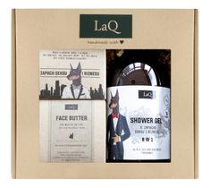 LAQ zestaw żel pod prysznic (500 ml) + masło do twarzy (50 ml) + mydło kostka - Doberman
