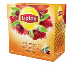 Lipton Black Tea herbata czarna aromatyzowana Wiśnia Morello 20 piramidek 34g