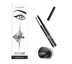 Lovely Celeb Kit zestaw prezentowy Gel Eye Liner żelowy eyeliner Black + kredka do oczu Black + pędzelek