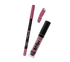 Lovely K-Lips Matte Liquid Lipstick & Lip Liner zestaw do wykonywania makijażu ust 7 Magic Dessert