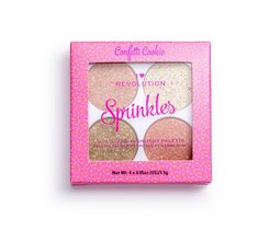 Makeup Revolution Blush&Sprinkles Confertti Cookie – paleta róży i rozświetlaczy (1 szt.)