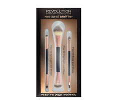Makeup Revolution Brush Flex & Go Brush Set – zestaw pędzli do makijażu (3 szt.)
