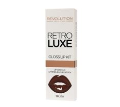 Makeup Revolution Retro Luxe Gloss Lip Kit – zestaw do ust konturówka + błyszczyk Truth (1 op.)