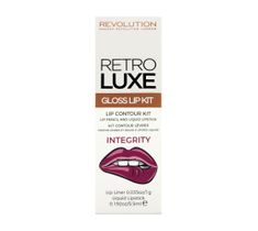 Makeup Revolution Retro Luxe Kits Gloss Intergity Lip Kit – zestaw do ust pomadka + konturówka (1 op.)