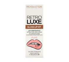 Makeup Revolution Retro Luxe Kits Gloss Pure – zestaw pomadka + konturówka do ust (1 op.)