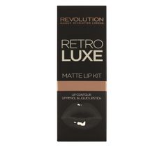 Makeup Revolution Retro Luxe Kits Matte – zestaw do makijażu ust pomadka + konturówka Magnificent (1 op.)