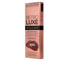 Makeup Revolution Retro Luxe Metallic Lip Kit – zestaw do ust Dynasty konturówka + błyszczyk (1 op.)