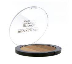 Makeup Revolution Ultra Bronze Shimmer & Highlighter - puder brązujący i rozświetlający (15 g)