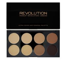 Makeup Revolution Ultra Cover and Conceal Palette - korektory  Medium Dark pod oczy i do twarzy (10 g)