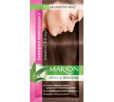 Marion Aloes & Keratyna – szampon koloryzujący do włosów nr 52 Aksamitny Brąz (80 ml)