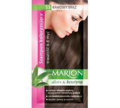 Marion Aloes & Keratyna – szampon koloryzujący do włosów nr 53 Kawowy Brąz (40 ml)