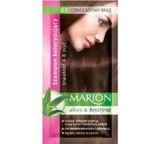 Marion Aloes & Keratyna – szampon koloryzujący do włosów nr 63 Czekoladowy Brąz (80 ml)