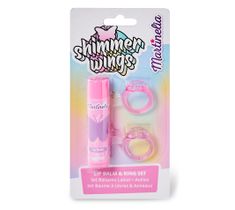 Martinelia Shimmer Wings zestaw malinowy błyszczyk do ust + pierścionki 2szt