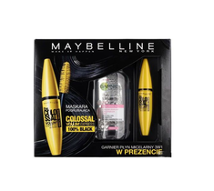 Maybelline The Colossal Volum Express Mascara zestaw tusz do rzęs 100% Black 10,7ml + Garnier Micellar Cleansing płyn micelarny do skóry wrażliwej 125ml