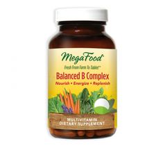 Mega Food Balanced B Complex organiczne witaminy B B12 B6 kwas foliowy suplement diety 60 tabletek