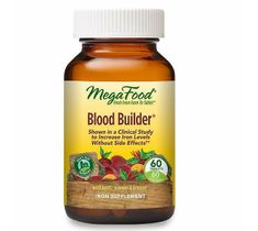 Mega Food Blood Builder suplement pomagający utrzymać prawidłowy poziom żelaza we krwi suplement diety (60 tabletek)