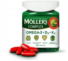 Möller's Complex Omega-3 + D3 + K2 suplement diety (60 kapsułek)