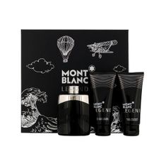 Mont Blanc Legend zestaw woda toaletowa spray 100 ml + balsam po goleniu 100 ml + żel pod prysznic 100 ml