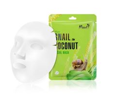 Moods Snail Coconut Facial Mask maska w płachcie ze śluzem ślimaka i ekstraktem z kokosa dla cery suchej (38 g)