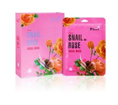 Moods Snail Rose Facial Mask maska w płachcie z ekstraktem ze śluzu ślimaka i ekstraktem z róży japońskiej dla cery dojrzałej i trądzikowej 8+2szt (38 g)