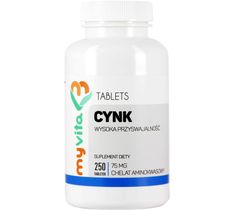 Myvita Cynk chelat aminokwasowy suplement diety 250 tabletek