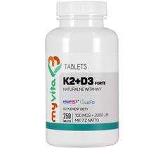 Myvita Witamina K2 MK-7 100µg + D3 2000IU suplement diety 250 tabletek