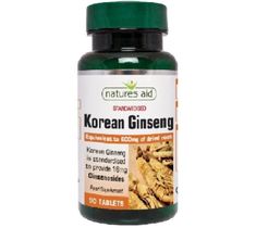Natures Aid Korean Ginseng 600mg suplement diety 90 tabletek