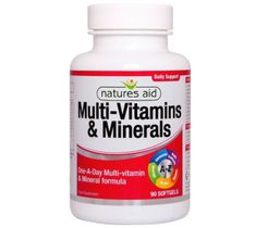 Natures Aid Multi-Vitamins & Minerals With Iron suplement diety 90 kapsułek