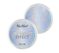 NeoNail 3D Holo Effect pyłek do paznokci No. 08 White Silver (2 g)