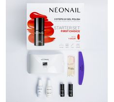NeoNail First Choice zestaw startowy do hybryd: 2 lakiery + lampa + akcesoria