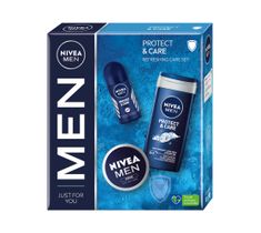 Nivea Men Protect & Care zestaw żel pod prysznic 250ml + antyperspirant roll-on 50ml + krem uniwersalny 75ml
