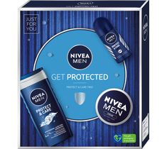 Nivea Men Zestaw prezentowy Get Protected (deo roll-on 50ml+żel pod prysznic 250ml+krem 75ml)