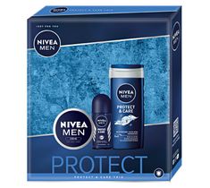 Nivea Men Zestaw prezentowy Protect&Care deo roll-on 50ml+żel pod prysznic 250ml+krem 75ml  (1 szt.)