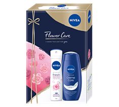 Nivea Zestaw prezentowy Flower Care żel pod prysznic Creme Care (250 ml) + dezodorant spray Rose Touch (150 ml)