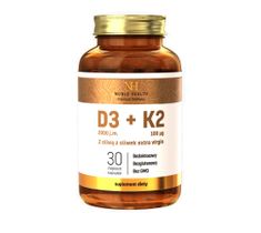 Noble Health D3 + K2 w oliwie z oliwek extra virgin suplement diety 30 kapsułek