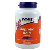 Now Foods Caprylic Acid kwas kaprylowy 600mg suplement diety 100 kapsułek