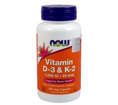 Now Foods Witamin D-3 + K2 suplement diety 120 kapsułek