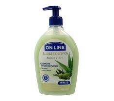 On Line mydło kremowe w dozowniku Aloes i Oliwka 500 ml