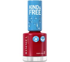 Rimmel Kind & Free wegański lakier do paznokci 156 Poppy Pop Red (8 ml)