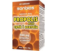 Sanbios Propolis Plus cynk i acerola 60 tabletek