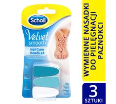 Scholl Velvet Smooth wymienne nasadki do elektronicznego systemu do pielęgnacji paznokci 3 szt.
