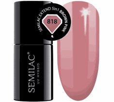 Semilac Base Extend 5w1 818 Brown Pink – lakier hybrydowy (7 ml)