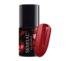 Semilac – Lakier hybrydowy do paznokci 318 Valentine Burgundy Red Glitter (7 ml)
